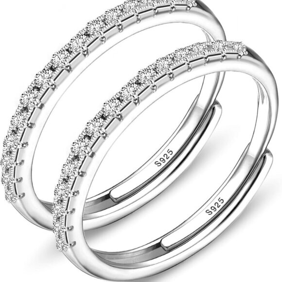 Jewelry - Adjustable Gold Plated Stacking Rings for Oura Ring 2 Pack Women